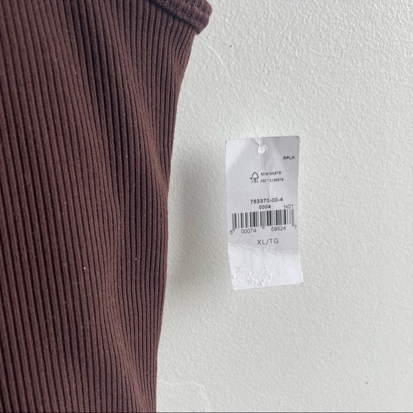 Gap Cropped Ribbed Blackout Brami Cami Sports Bra Purple Eggplant size XL - Picture 3 of 8